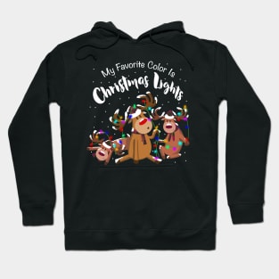 My Favorite Color Is Christmas Lights Motif Hoodie